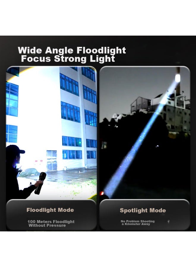 Skyfire Flashlight, Sky-piercing Beam, High-intensity Zoomable Long-range Searchlight, Laser Long-range Outdoor And Home Portable, 40000mah - Image 2