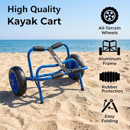 Nooew Newcod Kayak Cart, Kayak Dolly with 10" Airless Tire for Carrying Kayak Canoe SUP Paddle Board - Image 3