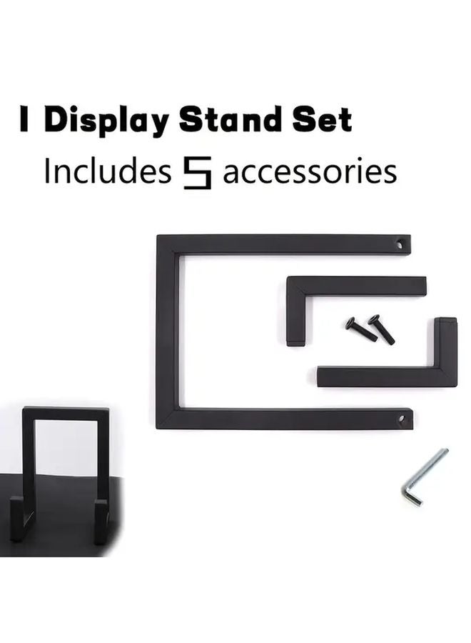 Black Heavy Duty Metal Record Display Stand Set With 5 Accessories For Albums Books - Image 1