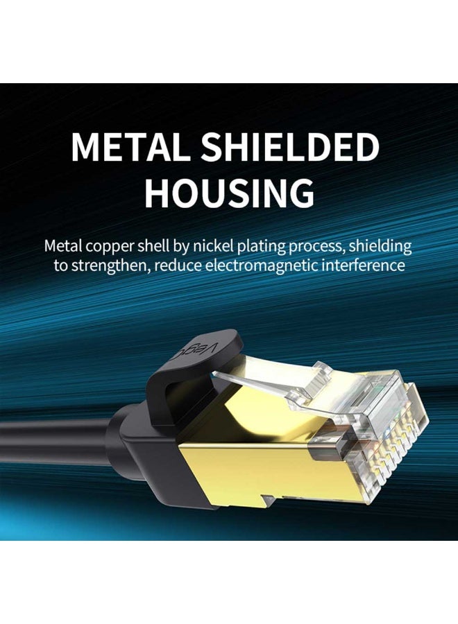 فيج جيج كابل إيثرنت Cat8 S/FTP - نحاس خالٍ من الأكسجين، بسرعة 40 جيجابت في الثانية، 2000 ميجاهرتز، محمي ومختبر بواسطة Fluke، موصلات مطلية بالذهب، لون أسود 3 متر - Image 3