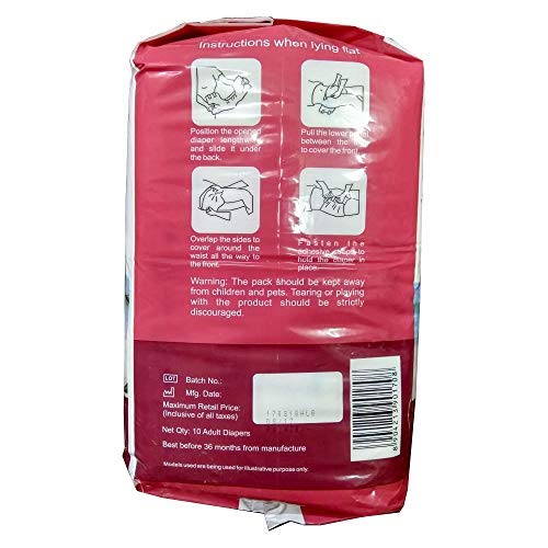 HICKS Freedom Unisex Adult Diapers 10 Pcs (L (38"-60" / 97Cm-152Cm)) - Image 2