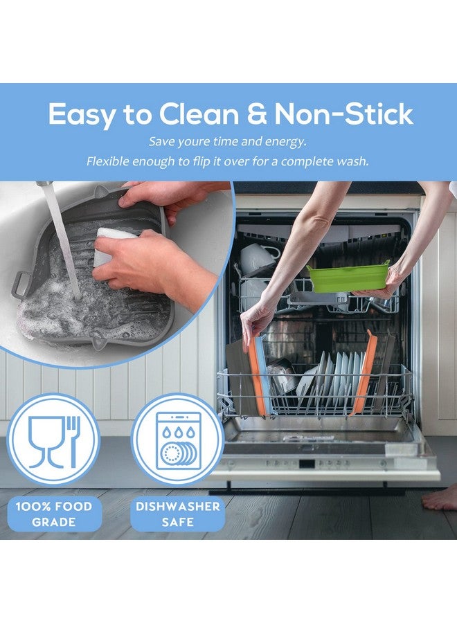 Loveuing Silicone Air Fryer Liners Square - Reusable Airfryer Collapsible Basket - Easy to Clean Air Fryers Pot for 5.8 to 8 Qt Baking Tray Oven Accessories, 8.5 Inch Large - Image 4