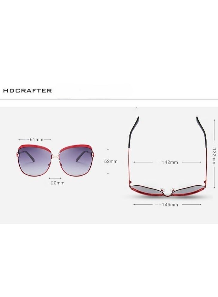 HDCRAFTER Women's Oversized Frame Polarized UV Imitation Sunglasses - Image 3