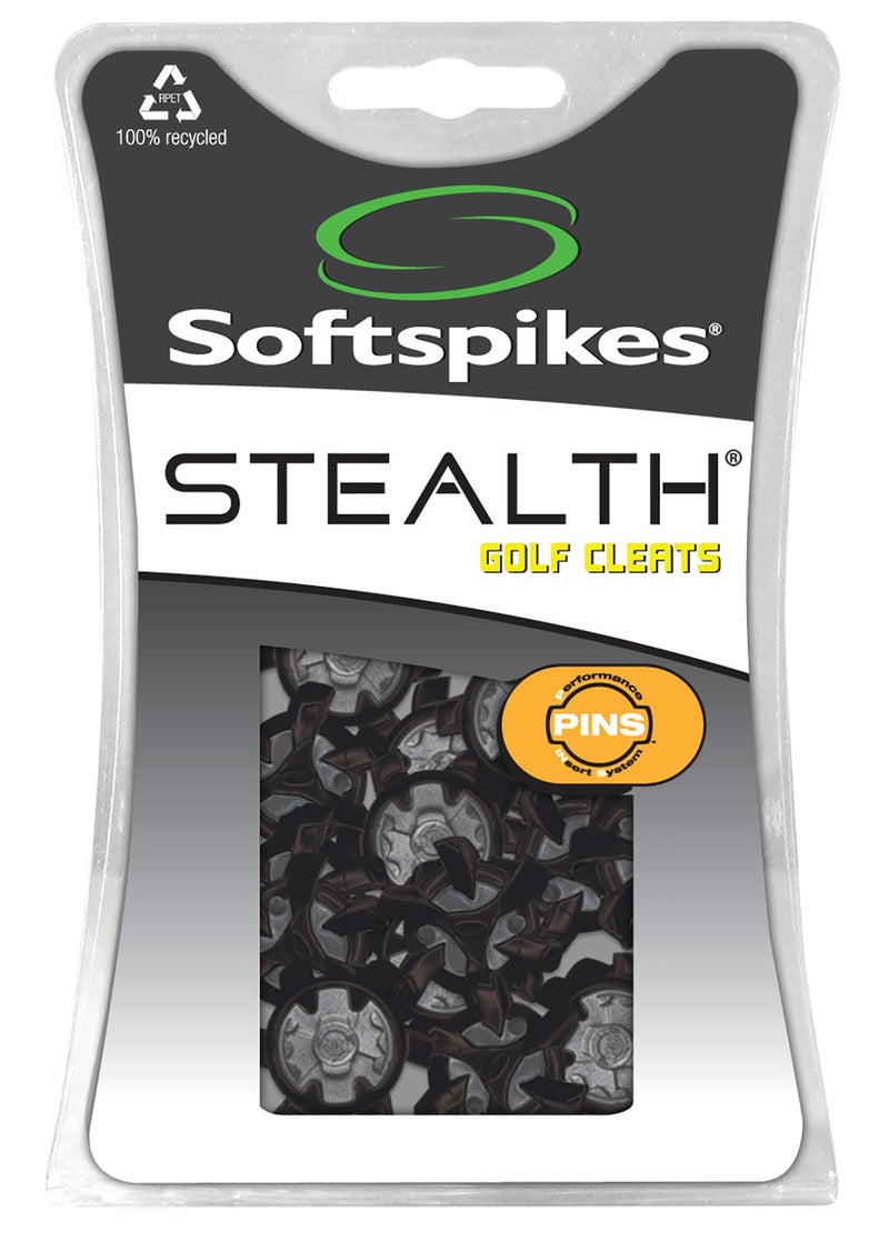 SOFTSPIKES Unisex Adult Black Stealth Golf Cleats, Black/Silver, Clamshell US - Image 4