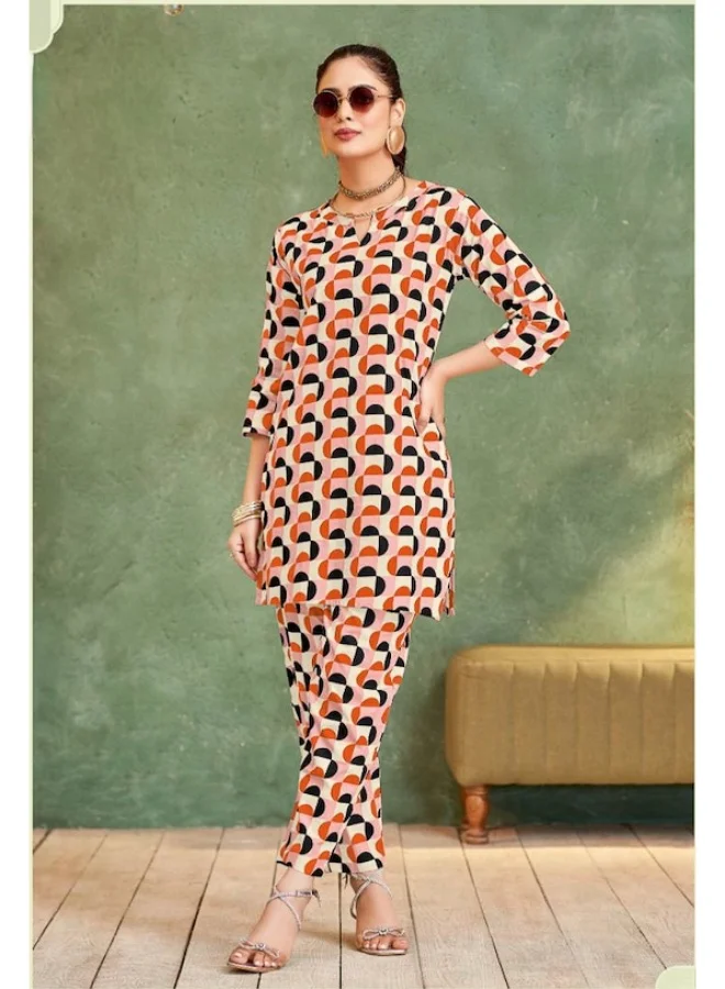 أميا DESIGNER-COTTON-PRINTED-INDO-WESTERN-COORD-SET