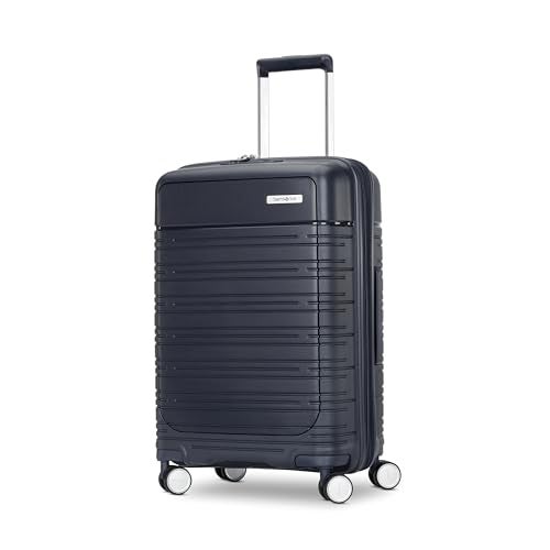 Samsonite Elevation Plus - Carry-On Hardside Luggage with QuickEntry™ Front Compartment - Scratch Resistant Polypropylene Shell, AirTag Holder, TSA Lock, Airline Approved - Midnight Blue - Image 1