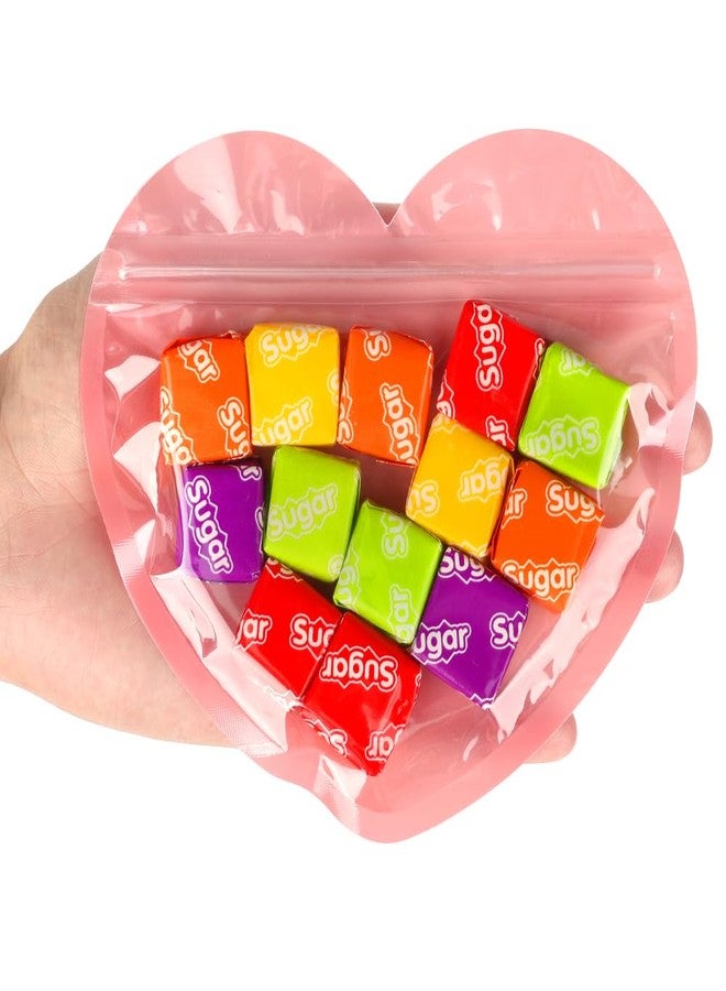 HRX Package 100pcs Small Bags for Small Business, 3.5x5 inch Heart-Shaped Jewelry Bags Clear Mylar Zip Top Lock Baggies Cute Packaging Supplies for Bracelets Sample - Image 2