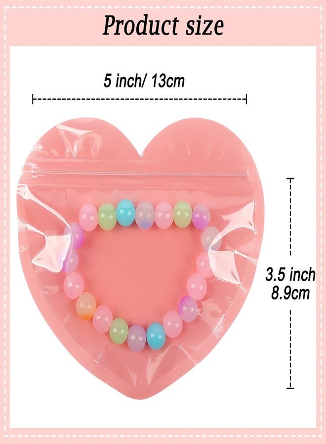 HRX Package 100pcs Small Bags for Small Business, 3.5x5 inch Heart-Shaped Jewelry Bags Clear Mylar Zip Top Lock Baggies Cute Packaging Supplies for Bracelets Sample - Image 5