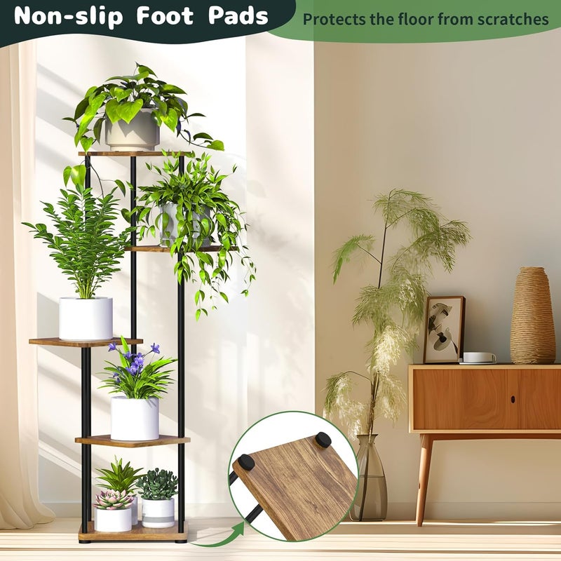 Digtokore Plant Stand Indoor, 5-Tier Tall Plant Stands Plant Shelf Indoor Outdoor Clearance, Corner Display Rack Flower Pot Holder, Metal Flower Shelves for Multiple Plants - Image 4