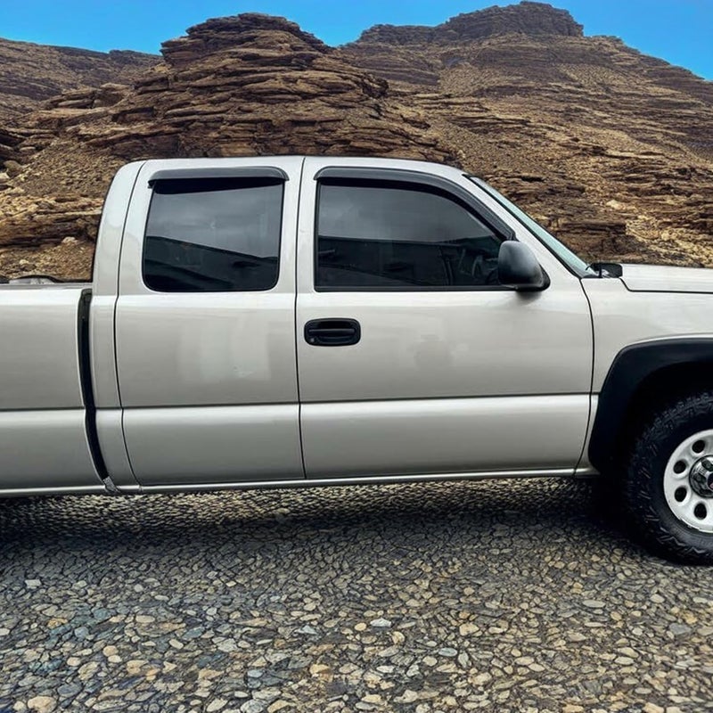 Darodcar Side Window Visors Rain Guards Wind Deflectors for 1999-2006 Silverado/Sierra Extended Cab - Image 2