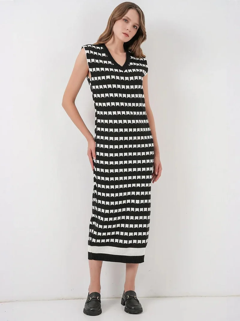 BIG DART BDART Patterned Knitwear Midi Dress