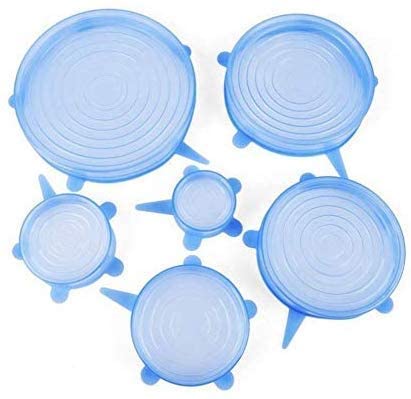 GION Different Sizes Food Storage Covers for Bowls Stretchable Lids Flexible Covers for Utensils, Bowls, Plates Jars, Mugs, Dishwasher, Freezer Safe, Food Safety Reusable Lids-6 pcs - Image 1