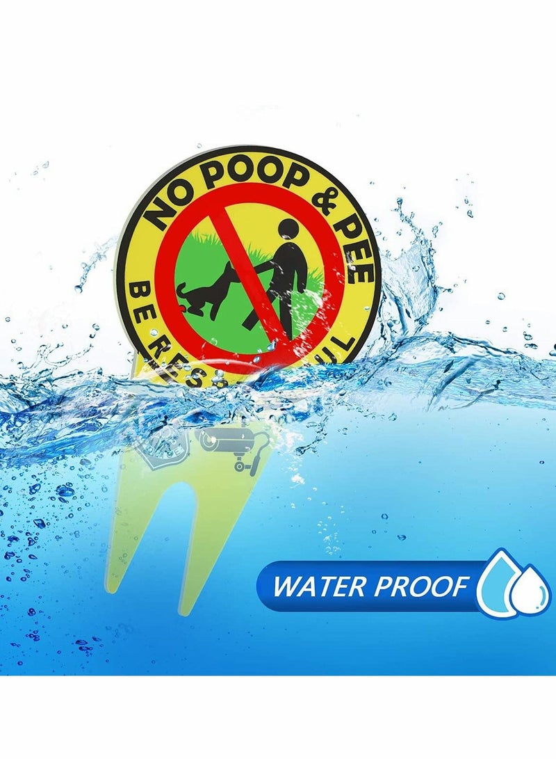 KASTWAVE 2 Pieces No Poop Dog Signs No Poop and Pee Sign Luminous Be Respectful Sign Yard Dog Sign with Stake Glow in the Dark Dog Signs - Image 5