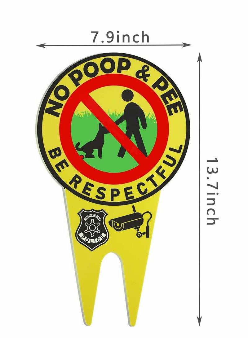 KASTWAVE 2 Pieces No Poop Dog Signs No Poop and Pee Sign Luminous Be Respectful Sign Yard Dog Sign with Stake Glow in the Dark Dog Signs - Image 2
