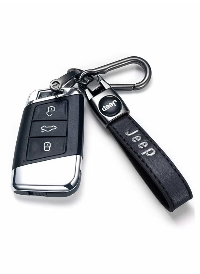 HY Bikte Genuine Leather Key Chain Suit with screwdriver for Jeep Car Fob Keychain Wrangler Compass Cherokee Renegade Patriot Grand Commander  - Image 3