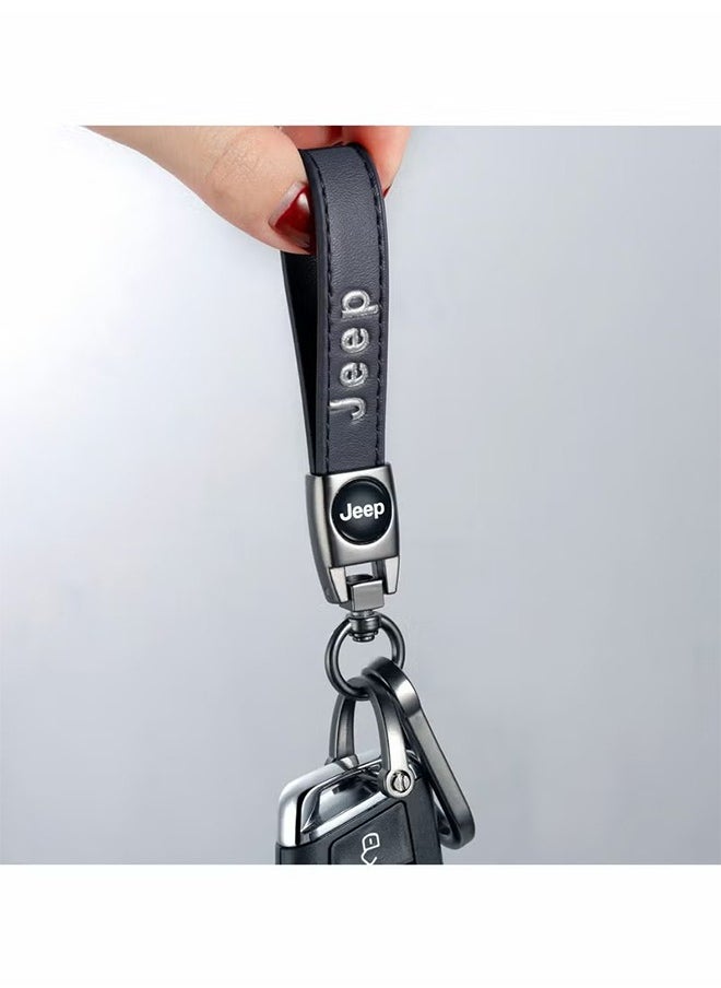 HY Bikte Genuine Leather Key Chain Suit with screwdriver for Jeep Car Fob Keychain Wrangler Compass Cherokee Renegade Patriot Grand Commander  - Image 5