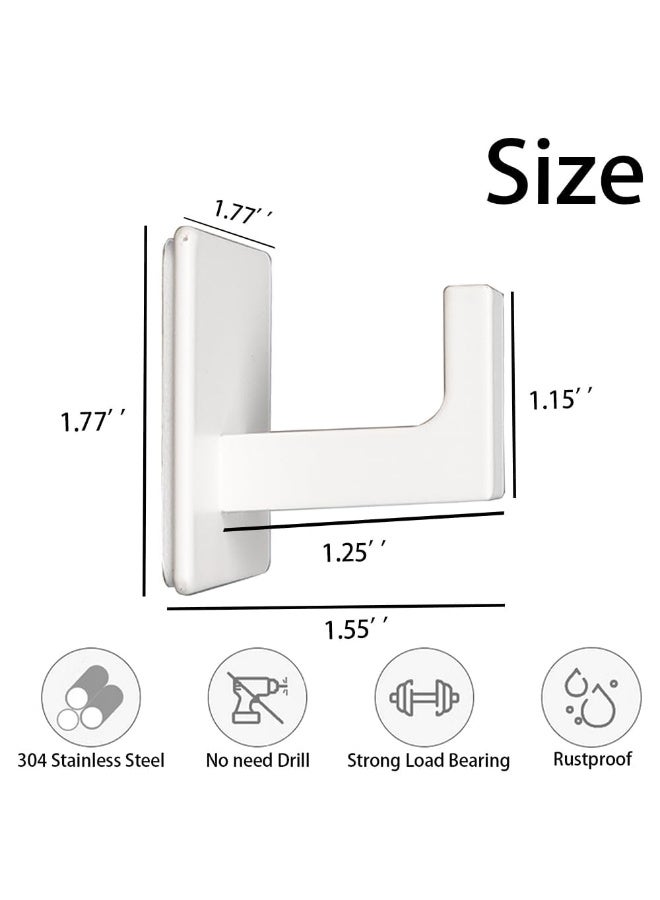 fantasize Bath Towel Hook, 4 Pack Self Adhesive Square Coat Hooks, Sturdy No Drilling Robe Hook, Heavy Duty Aluminum Clothes Hanger, Wall Hooks for Bathroom Bedroom Kitchen (2 Inch,Black+White) - Image 2