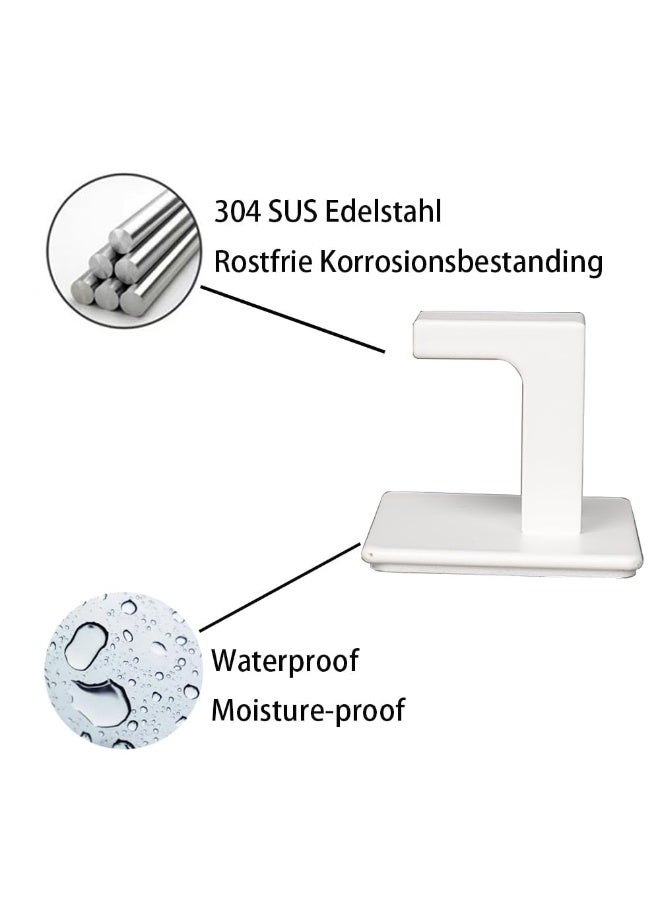 fantasize Bath Towel Hook, 4 Pack Self Adhesive Square Coat Hooks, Sturdy No Drilling Robe Hook, Heavy Duty Aluminum Clothes Hanger, Wall Hooks for Bathroom Bedroom Kitchen (2 Inch,Black+White) - Image 3