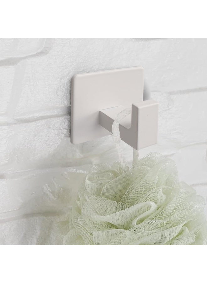 fantasize Bath Towel Hook, 4 Pack Self Adhesive Square Coat Hooks, Sturdy No Drilling Robe Hook, Heavy Duty Aluminum Clothes Hanger, Wall Hooks for Bathroom Bedroom Kitchen (2 Inch,Black+White) - Image 5