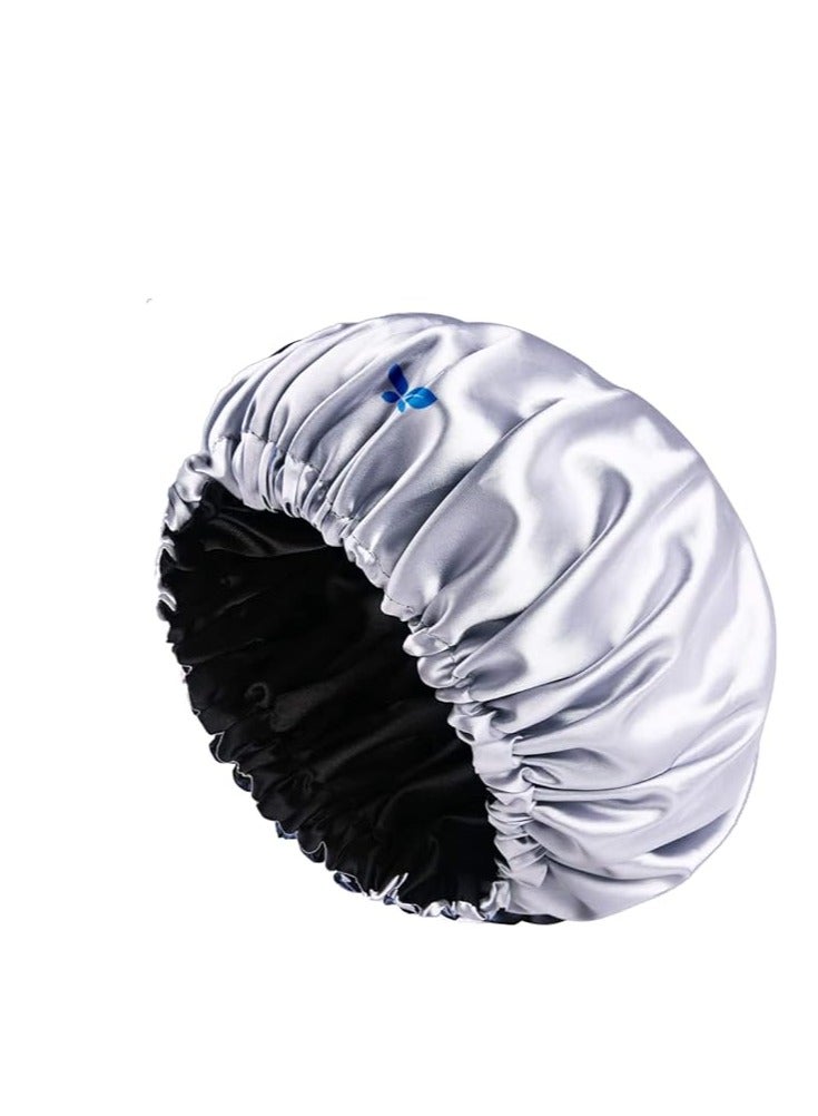 بليس غطاء رأس ساتان أسود - مقاس قياسي، غطاء ناعم وجيد التهوية لحماية الشعر أثناء النوم، مضاد للتجعد، ملائم بشكل مريح للشعر الطبيعي والمجعد والمضفر - Image 1