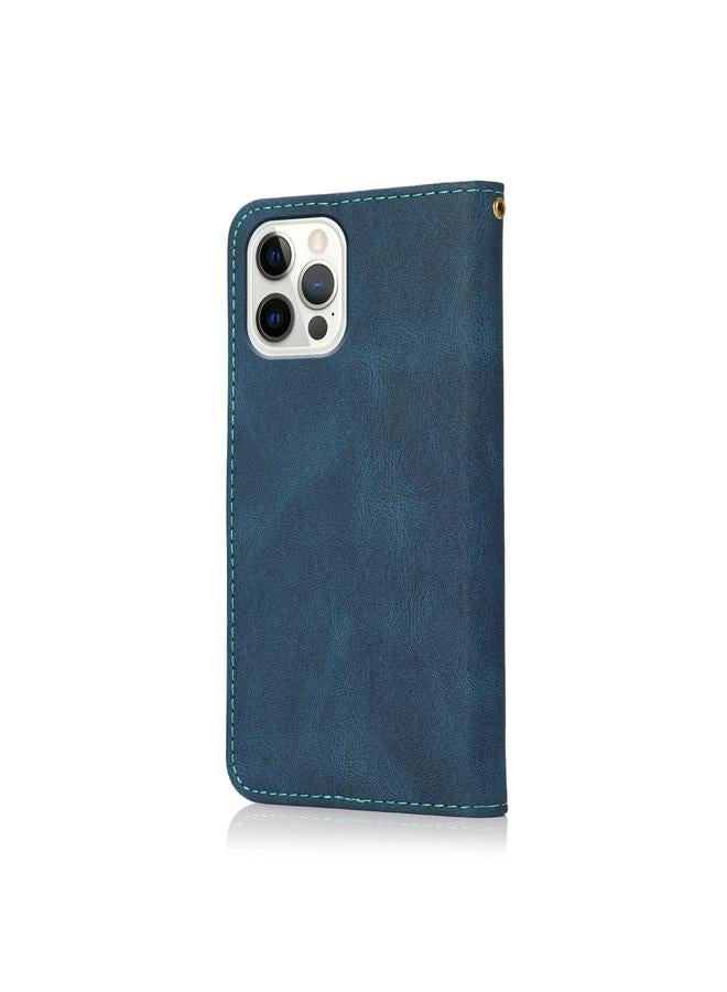 Zaboon Case For iPhone 13 Pro Max Dual-color Stitching Leather Phone Case - Image 3