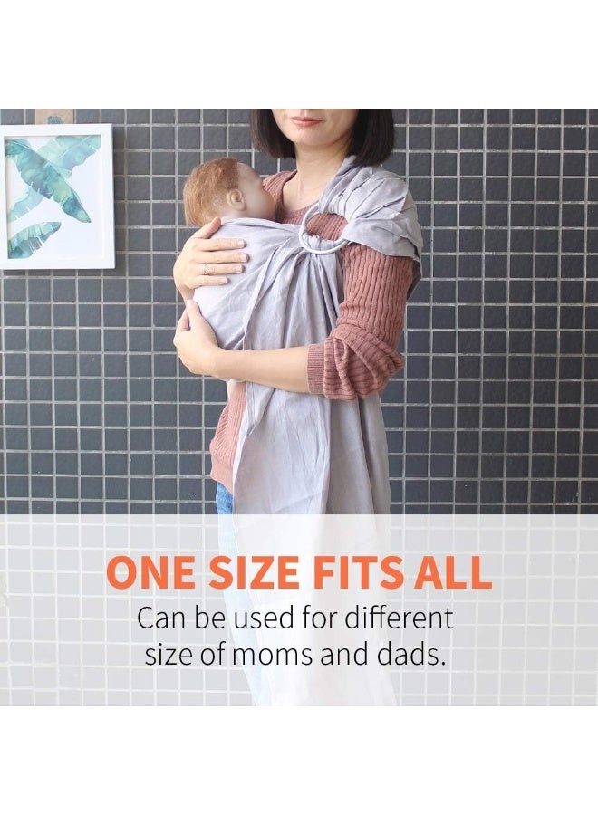 Vlokup Baby Ring Sling Baby Wrap Carrier - Extra Soft Linen Baby Sling for Newborn, Infant, Toddlers, and Kids - Lightweight Breathable - Best Shower Gift for Boys or Girls, Grey - Image 5