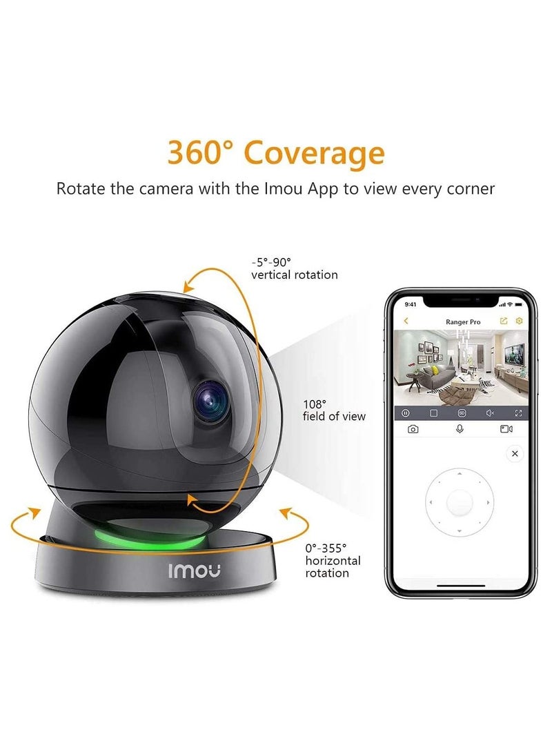 REX 4MP FHD Indoor WIFI Security Camera/ Human Detection/ Active Deterrence/ Night Vision/ Smart Tracking/ Privacy Mask/ 2-Way Audio/ Auto-tour/ Alarm Notifications