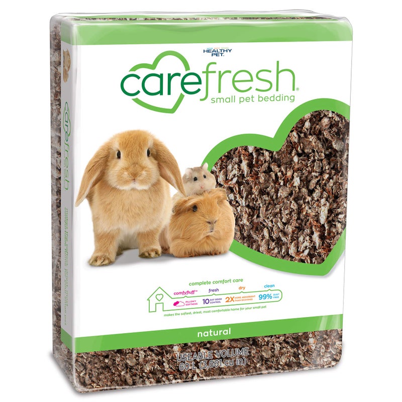 Carefresh 99% Dust-Free Natural Paper Small Pet Bedding with Superior 10 Day Odor Control & Absorption, for Guinea Pigs, Hamsters, Rabbits, & Rats, 60 L - Image 1