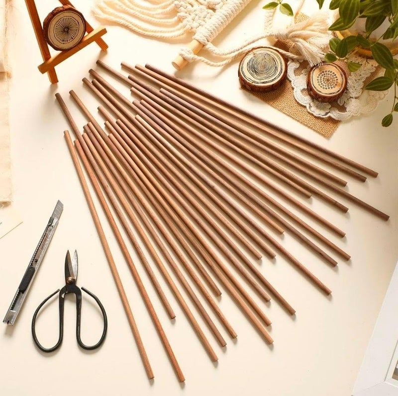 bloomax 30 Pcs Dowel Rods Wood Sticks 10mm / 24-inch Hardwood for Crafting, Wooden Rod Sticks Doweling Rods, Cake Dowels - Image 1