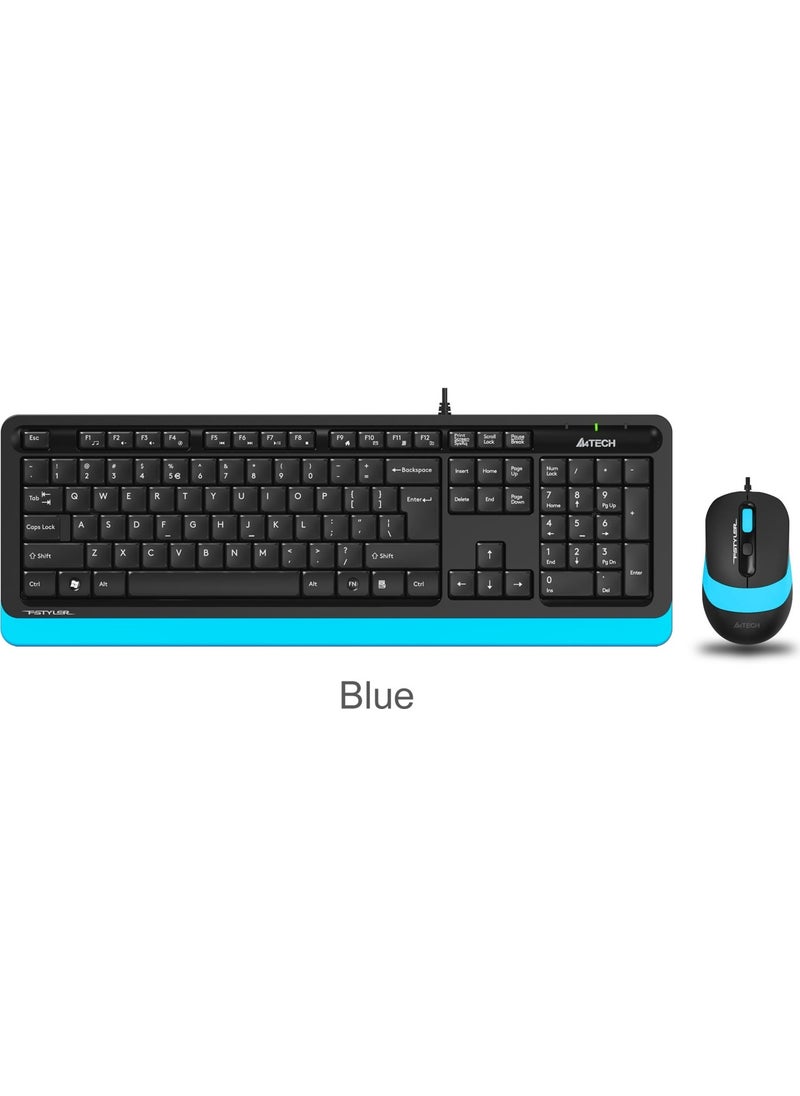 A4TECH A4 Tech F1010 Q USB Blue Fn-Mm Klv+Optical Mouse Set  - Image 2