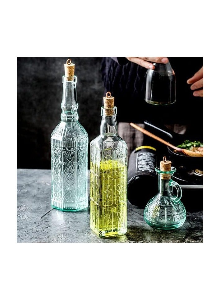 Kitchen oil bottle set 4 pieces  2 large bottles of oil and vinegar  2 small pieces of oil - Image 2