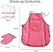 Acekid Chef Set for Kids11pcs Kitchen Costume Role Play Kits Girls Apron with Chef HatCooking Mitt and Cookie Cutters Rose red - Image 2