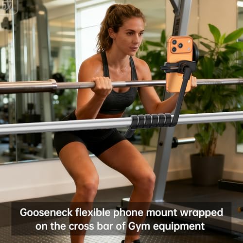 ZMHH Flexible Phone Holder for Treadmill |Stroller |Wheel |Chair Pole |Stick |Rod |Tube |Shelf | Railing |Cart,35.4" / 90 cm Gooseneck Arm Mount,Compatible with 3.5~7.5" iPhone/LG/Galaxy Smartphone - Image 4