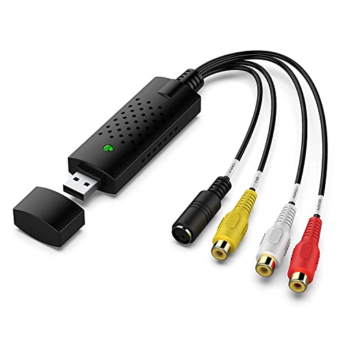 GR Deals Capture Card, USB Video Capture Card Device, Audio Video Converter Grabber for RCA to USB-Convert VHS Mini DV VCR Hi8 DVD to Digital, for PC TV Tape Player Camcorder. (Black) - Image 1