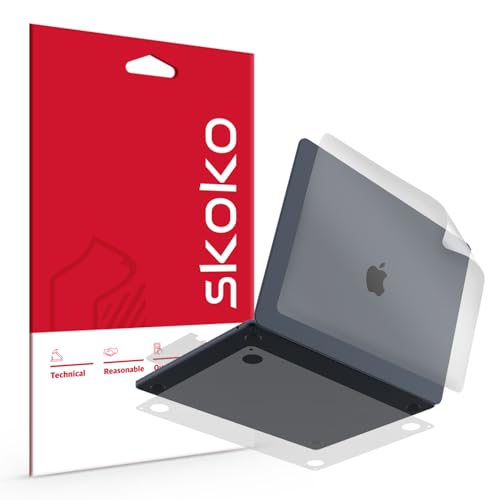 skoko Easy Intall Version Skin Protector Matte Transparent Film Compatible with MacBook Air 13 inch M2 / M3 / M4 2022~2024/2025, Similar to TPU Screen Protector - Image 1