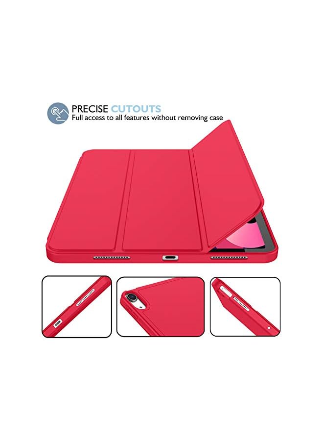 DUSALA iPad Air 11 Inch Case M3(2025) / M2 (2024), iPad Air 5th/4th Generation Case 2022/2020 10.9 Inch with Pencil Holder,Trifold Stand Smart Case with Soft TPU Back(Red) - Image 4