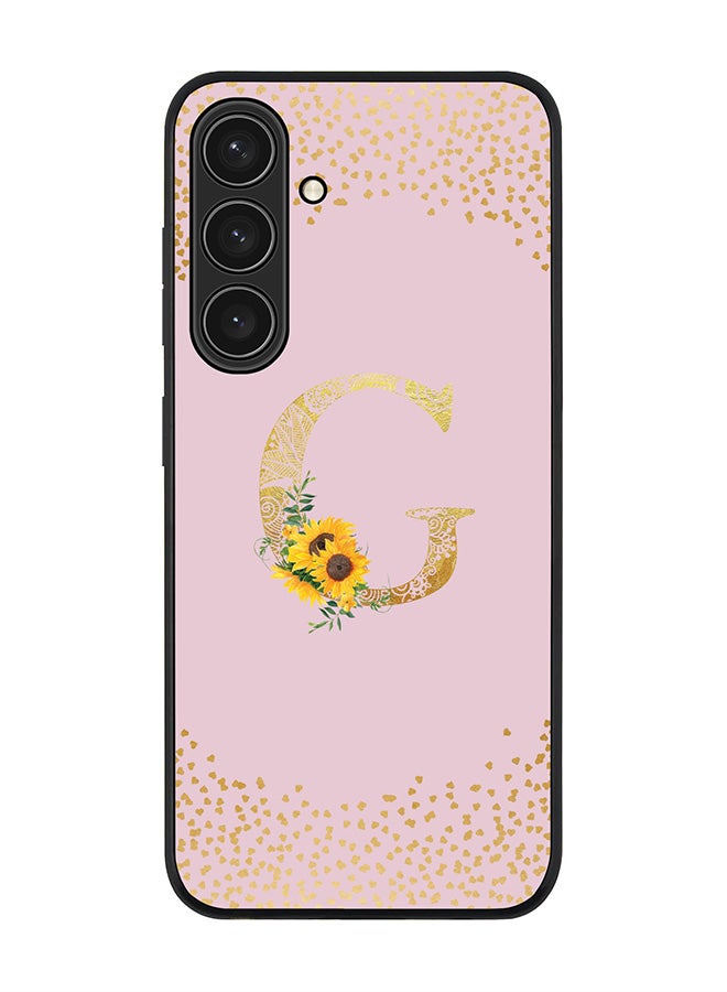 Stylizedd For Samsung Galaxy S25+ / S25 Plus 5G Case,Slim fit Camera Protection, Shockproof Thin Phone cover  - Custom Floral Monogram - G  (Pink ) - Image 1