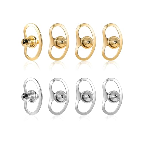 Flavizo Earring Supporter for Studs and Danglers, Invisible Backings Holder for Heavy Jewellery, Lightweight Ear Stopper Set for Women Girls Earrings - Image 1