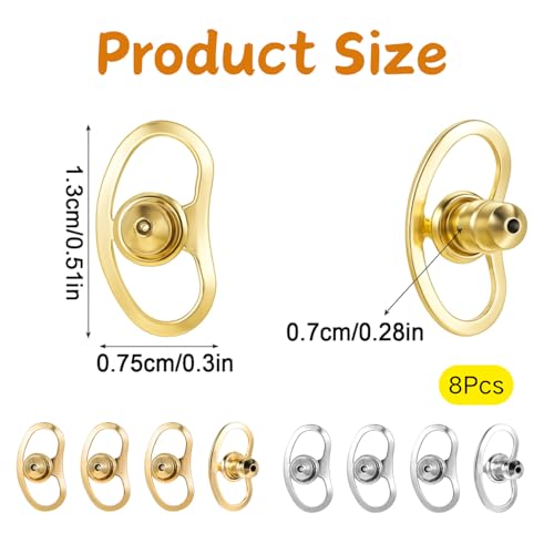 Flavizo Earring Supporter for Studs and Danglers, Invisible Backings Holder for Heavy Jewellery, Lightweight Ear Stopper Set for Women Girls Earrings - Image 2