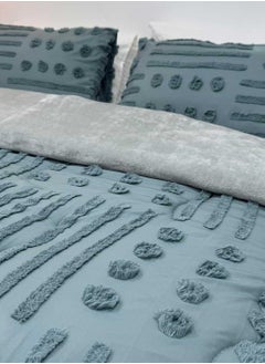 Family Bed Plain embroidered cotton quilt 3 pieces, size 220 x 240 cm, model 4102 from Family Bed  - Image 2