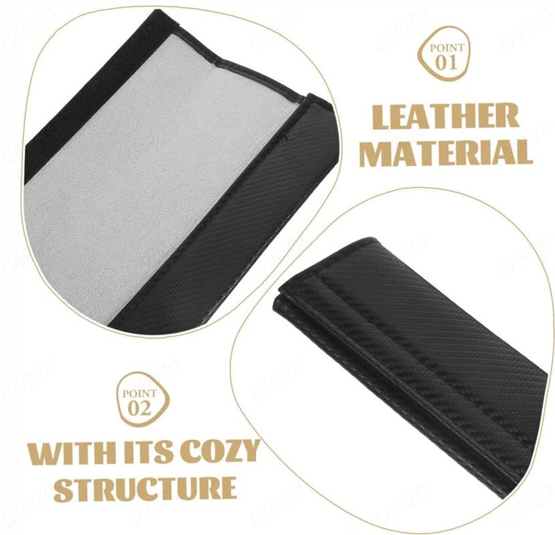 CARIZO 2Pcs. Seat Belt Shoulder Pads for Comfort, Embroidered Logo Leather Car Seat Belt Pads Safety Belt Cover (Ralliart) Compatible with Tata Harrier - Image 5