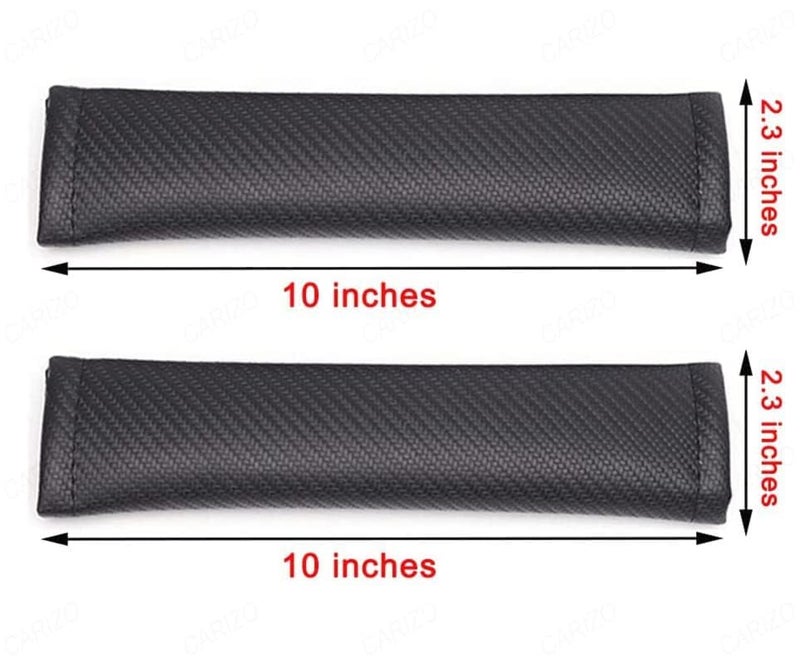 CARIZO 2Pcs. Seat Belt Shoulder Pads for Comfort, Embroidered Logo Leather Car Seat Belt Pads Safety Belt Cover (Ralliart) Compatible with Tata Harrier - Image 3