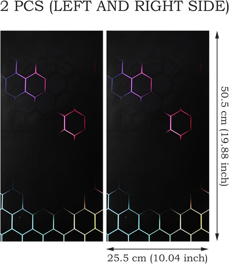 AuMoHall 2 PCS Honeycomb Car Center Pillar Stickers - Holographic Laser Vinyl Decals - Image 2
