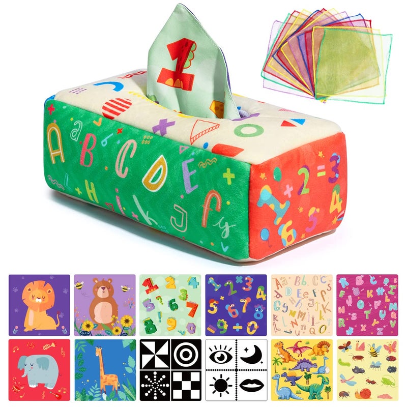 URMYWO Baby Tissue Box Toy Montessori Baby Toys for 612 Months 1 Year Old Boy Girl Soft Crinkle Sensory Toys for Infant Toddlers Stocking Stuffers Baby Boy Girl Gifts - Image 4