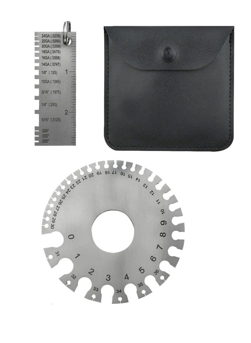ورقة معدنية من الفولاذ المقاوم للصدأ، قياس سلك لحام قياسي، ورقة كابل دائرية من الفولاذ، مقياس سمك معدني قياسي، مقياس سمك سلك للاستخدام الذاتي، البناء، الزينة - Image 1