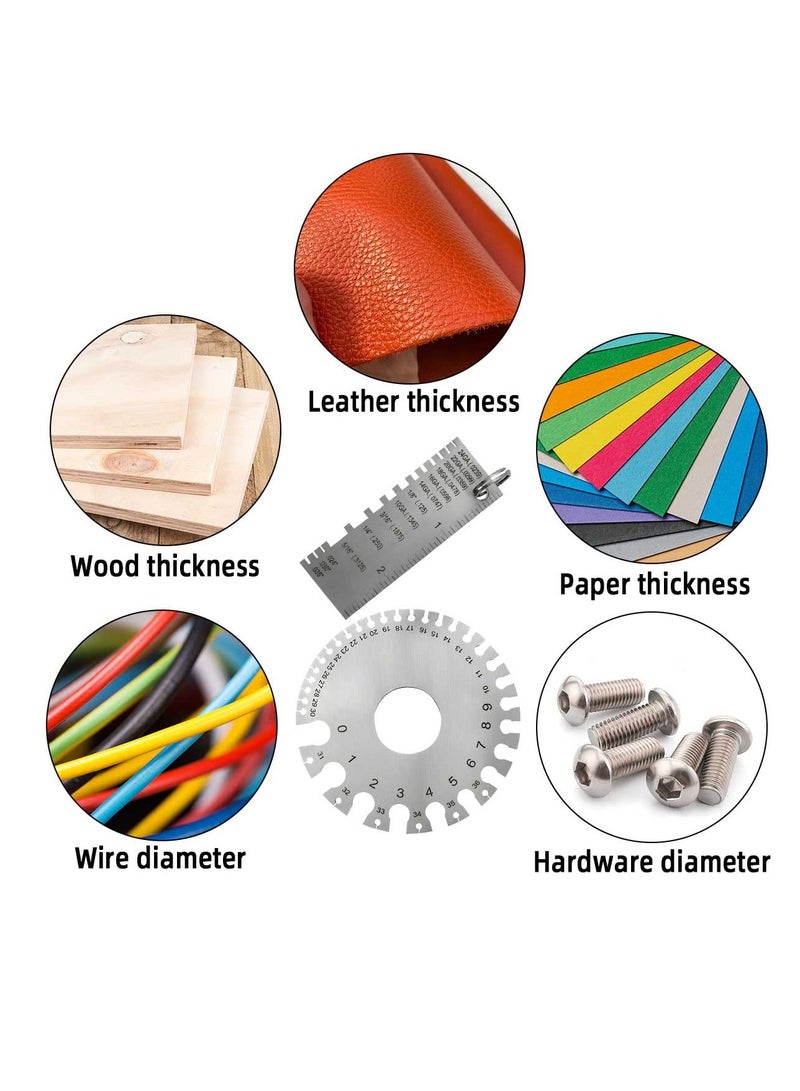 ورقة معدنية من الفولاذ المقاوم للصدأ، قياس سلك لحام قياسي، ورقة كابل دائرية من الفولاذ، مقياس سمك معدني قياسي، مقياس سمك سلك للاستخدام الذاتي، البناء، الزينة - Image 4