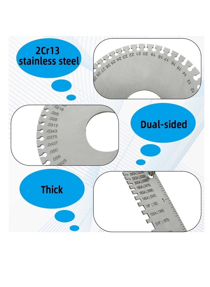 ورقة معدنية من الفولاذ المقاوم للصدأ، قياس سلك لحام قياسي، ورقة كابل دائرية من الفولاذ، مقياس سمك معدني قياسي، مقياس سمك سلك للاستخدام الذاتي، البناء، الزينة - Image 2