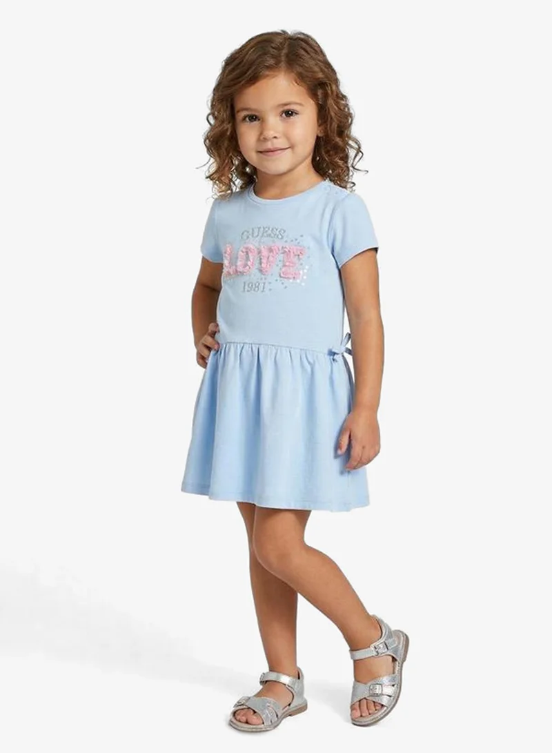 جس تيشيرت أطفال برسومات بياقة دائرية وكشكش