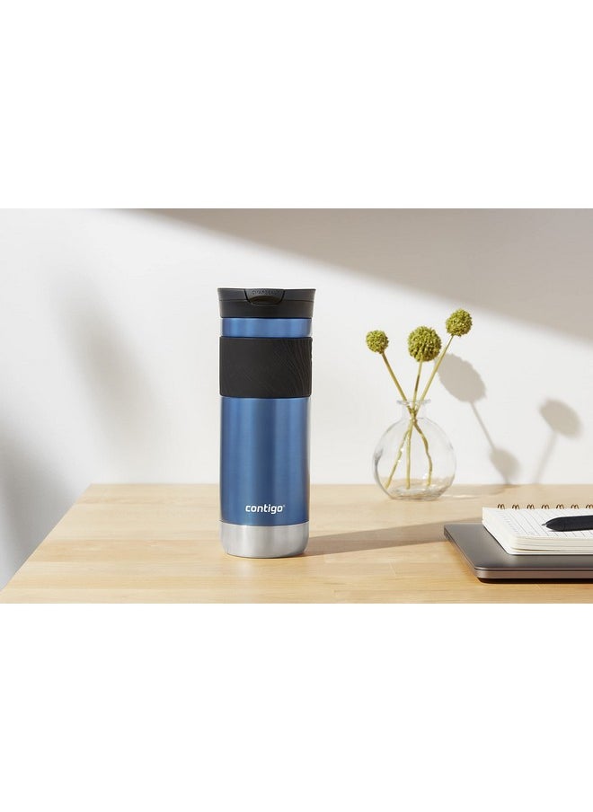 Contigo Contigo SNAPSEAL Insulated Stainless Steel Travel Mug with Grip, 20oz., Blue Corn Transparent Satin & Midnight Berry  - Image 3