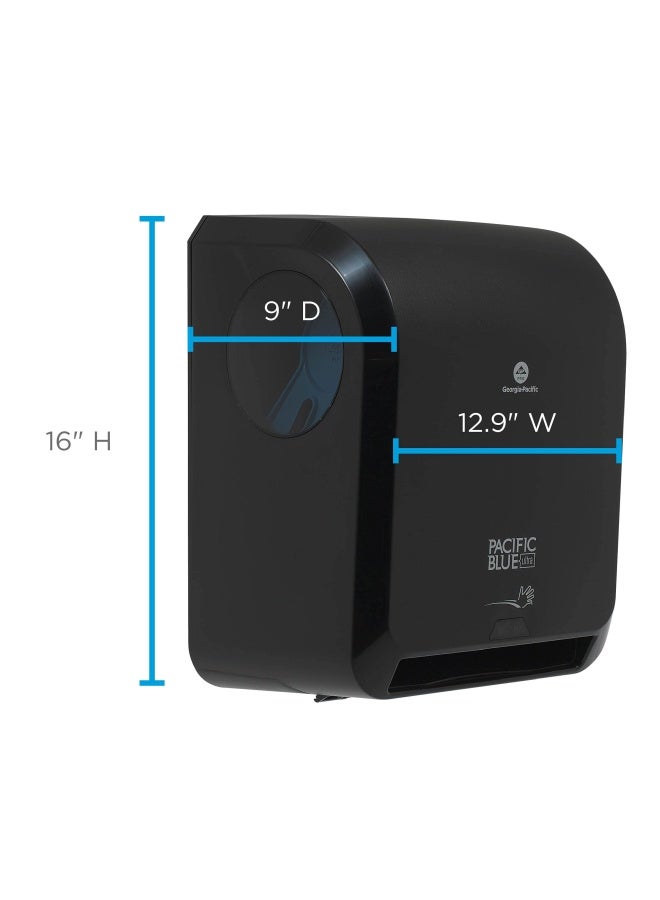 Georgia-Pacific Pacific Blue Ultra 8 High-Capacity Automated Touchless Paper Towel Dispenser by GP PRO   Black 59590 12.9 W x 9 D x 16 H 1 Dispenser  - Image 3